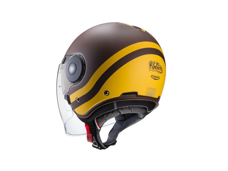 Caberg Uptown Chrono Brown Mustard Yellow Motorcycle