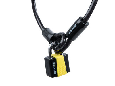 OXFORD Loop Lock10 Hooped Cable + Padlock 10mm x 1.8m