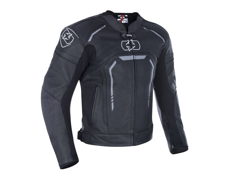 OXFORD Strada MS Leather Sports Jacket Stealth Black click to zoom image
