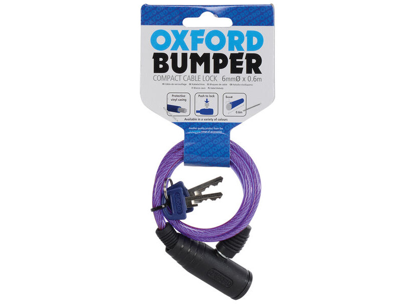OXFORD Bumper Cable Lock 600x6mm - Purple click to zoom image