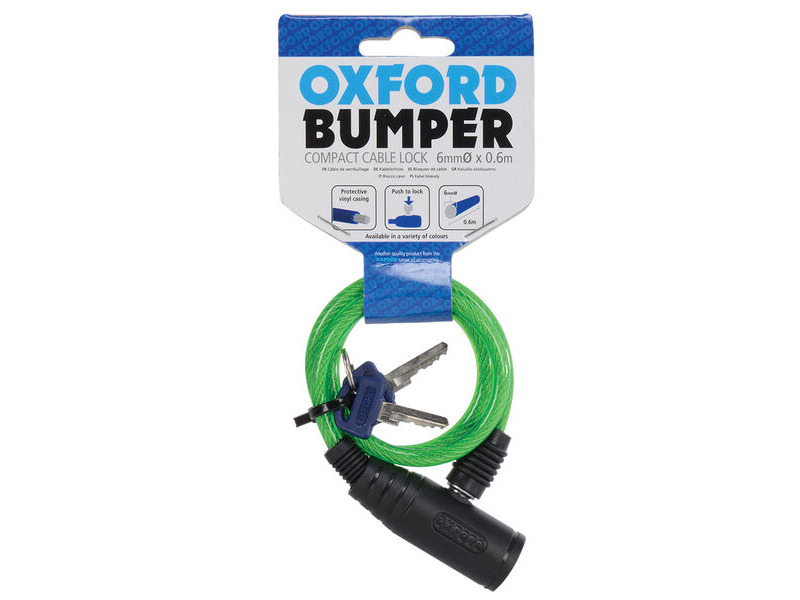 OXFORD Bumper Cable Lock 600x6mm - Green click to zoom image