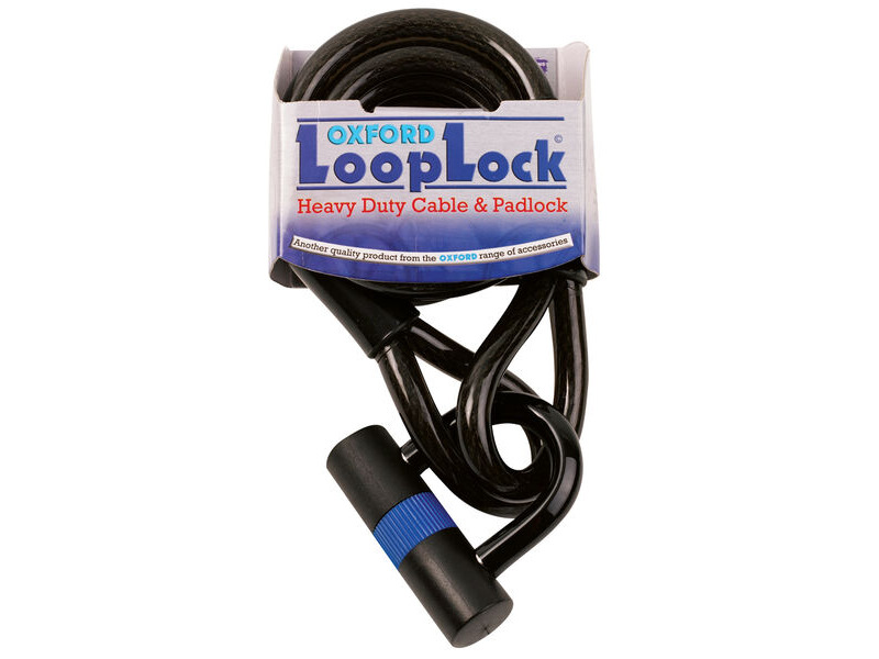 OXFORD Loop Lock Cable & Padlock 2m x 15mm click to zoom image