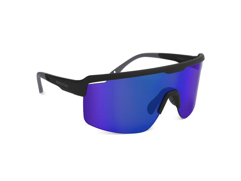 OXFORD Pave Black Frame Blue Mirror Lens Sunglasses click to zoom image