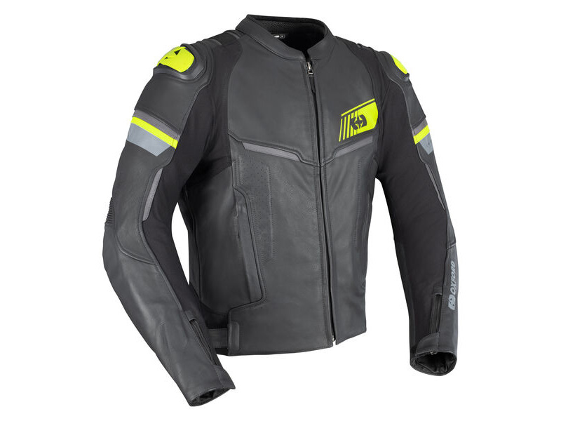 OXFORD Cypher 1.0 Leather MS Jkt Blk/Yel Fluo click to zoom image