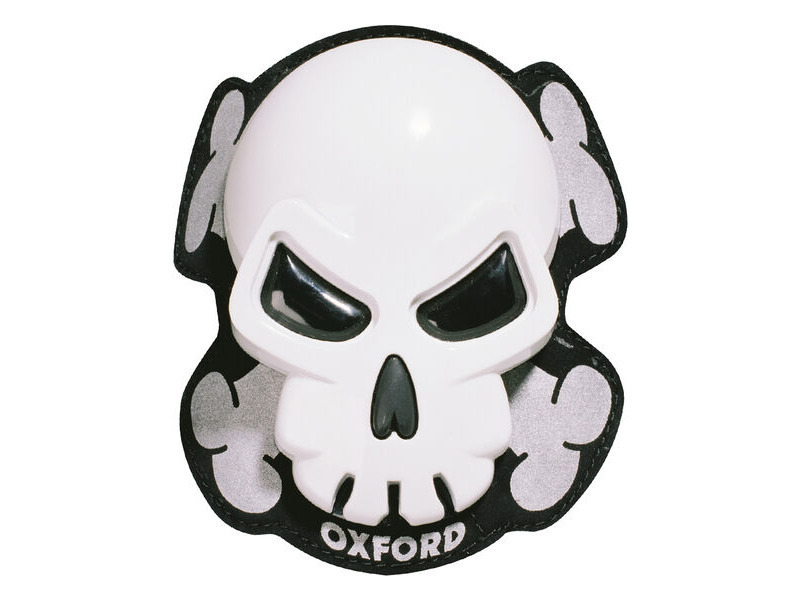 OXFORD Skull Knee Sliders White click to zoom image