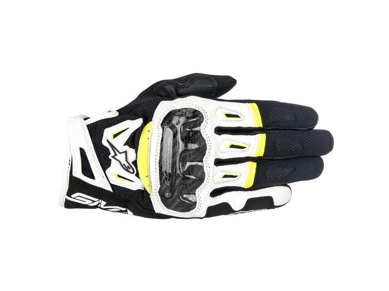 ALPINESTARS SMX-2 Air Carbon V2 Glove Black White Yellow Fluo click to zoom image