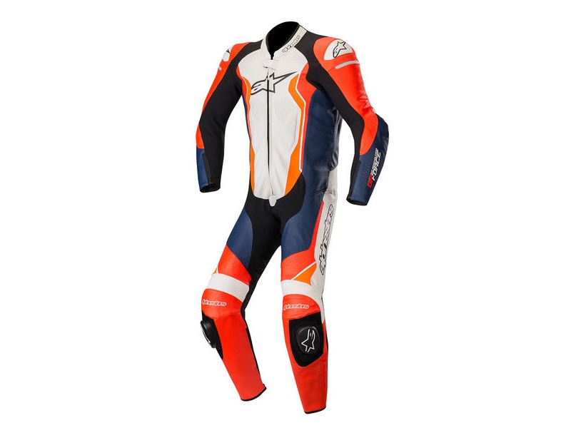 ALPINESTARS Gp Force Leather Suit 1 Pc Red F/Blk W/Orange Fl click to zoom image