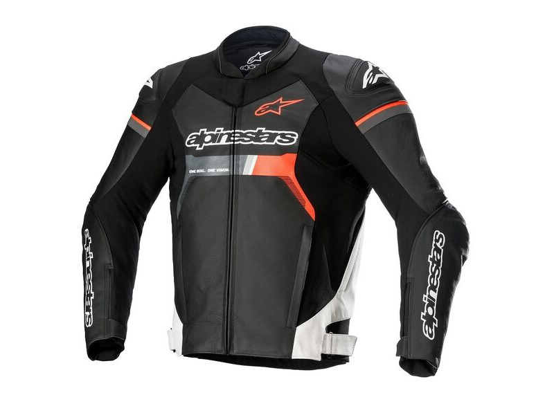 ALPINESTARS Gp Force Leather JacketB/W Red Fluo click to zoom image