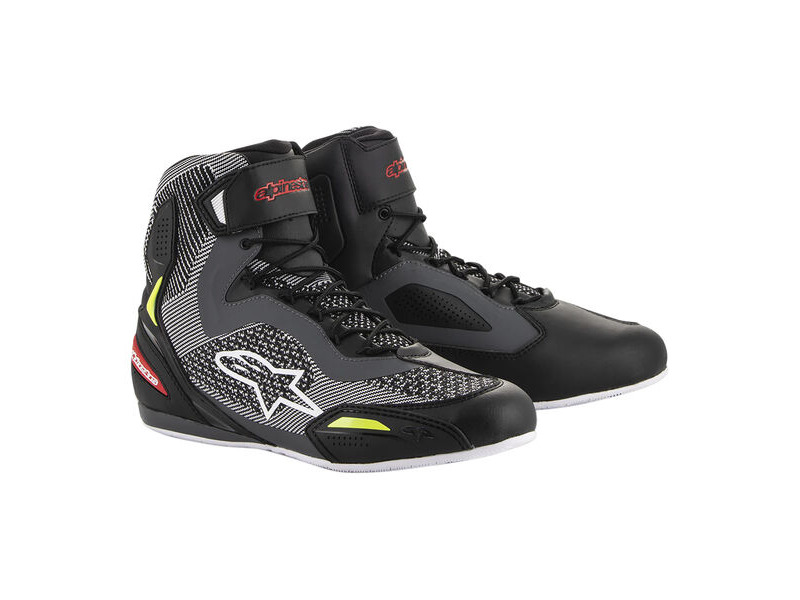 ALPINESTARS Faster-3 Rideknit Shoes Black Red Yell Fluo click to zoom image