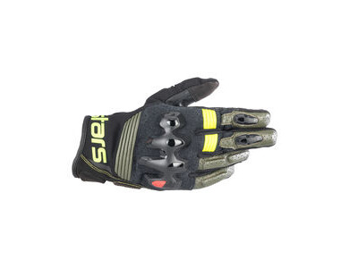 ALPINESTARS Halo Leather Gloves Forest Black Yell Fluo