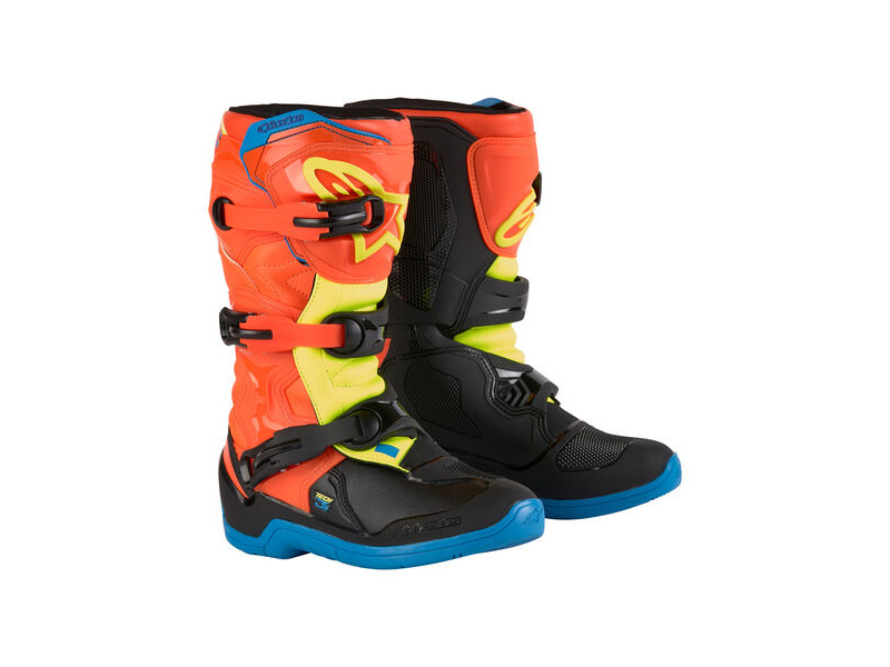 ALPINESTARS Tech 3S Youth - Orange Fluo Enamel Blue Yel Fl click to zoom image