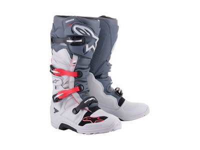 ALPINESTARS Tech 7 Enduro - Light Gray / Dark Gray / Bright Red