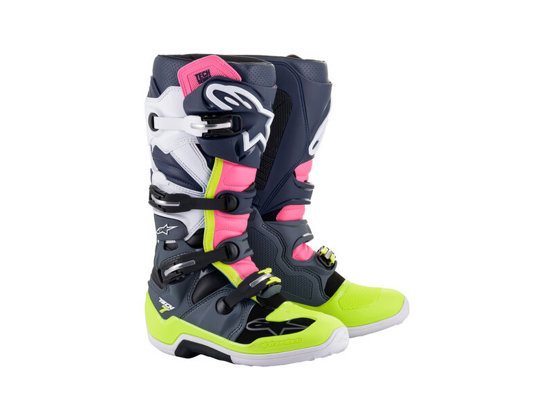 ALPINESTARS Tech 7 - Dark Gray Dark Blue Pink Fluo click to zoom image