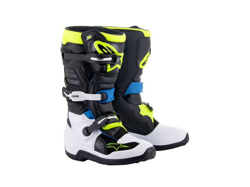 ALPINESTARS Tech 7S Youth - Black Enamel Blue Yellow Fluo click to zoom image