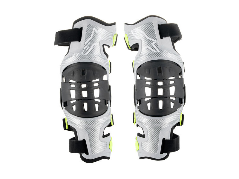 ALPINESTARS Bionic-7 Knee Brace Set - Silver Yellow Fluo click to zoom image