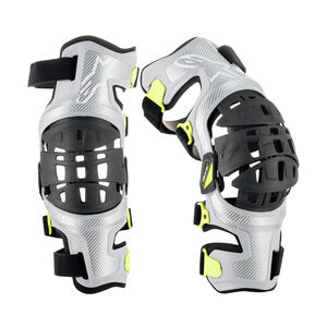 ALPINESTARS Bionic-7 Knee Brace Set - Silver Yellow Fluo click to zoom image