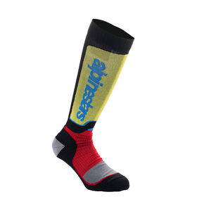 ALPINESTARS Youth MX Plus Socks Black Red Light Blue - M-L (US 3-6, EU 34-38) 