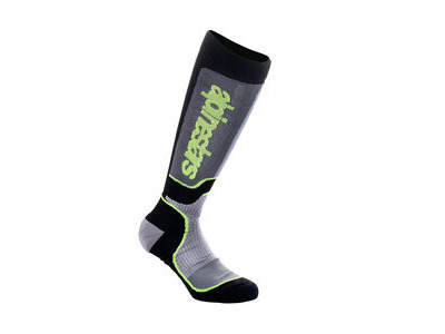 ALPINESTARS Youth MX Plus Socks Black Gray Yellow Fluo - M-L (US 3-6, EU 34-38)