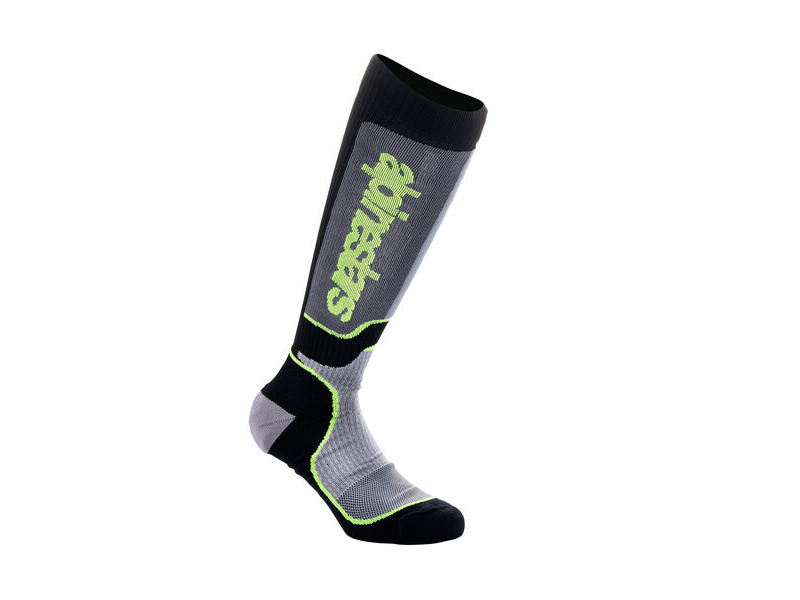 ALPINESTARS Youth MX Plus Socks Black Gray Yellow Fluo - M-L (US 3-6, EU 34-38) click to zoom image