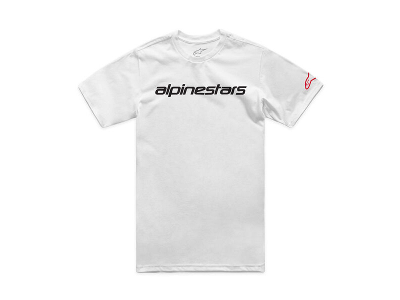 ALPINESTARS Linear Wordmark 2.0 CSF Tee White Red Black click to zoom image