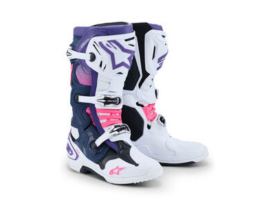 ALPINESTARS Tech 10 - White Violet Navy Blue Pink Fluo