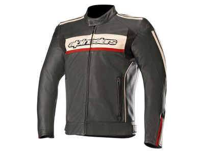 ALPINESTARS Dyno V2 Leather Jacket Black Stone Red