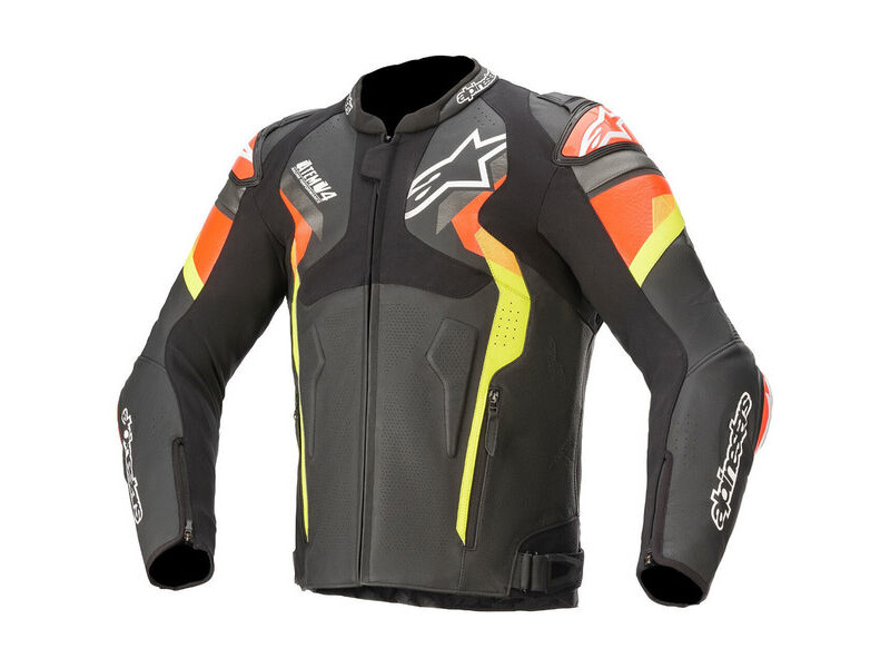 ALPINESTARS Atem v4 Leather Jkt Blk/Red/Yel click to zoom image