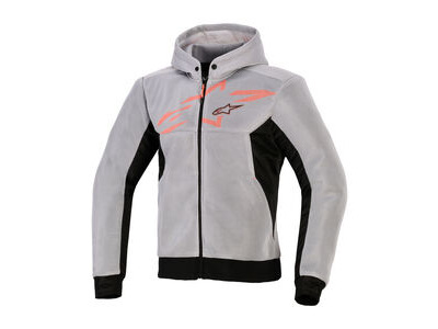 ALPINESTARS Chrome Superairflow Hoodie Black Mid Grey Red Fluo