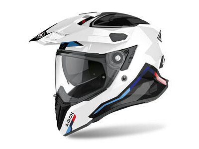 AIROH Commander 'Factor' Adventure Motorcycle Helmet - White Gloss