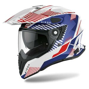 AIROH Commander Adventure Helmet - 'Boost White/Blue' (Gloss) click to zoom image