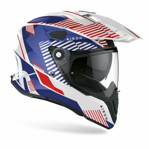 AIROH Commander Adventure Helmet - 'Boost White/Blue' (Gloss) click to zoom image