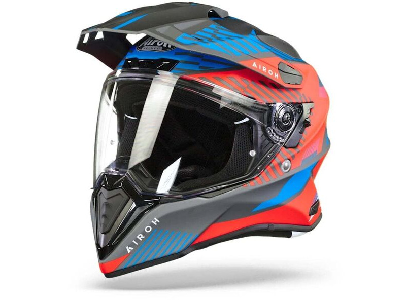 AIROH Commander Adventure Helmet - 'Boost' Red Blue Matt click to zoom image