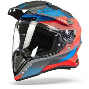 AIROH Commander Adventure Helmet - 'Boost' Red Blue Matt 2023