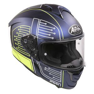 AIROH Spark Flow Fluro Yellow / Blue Circuit Matt click to zoom image
