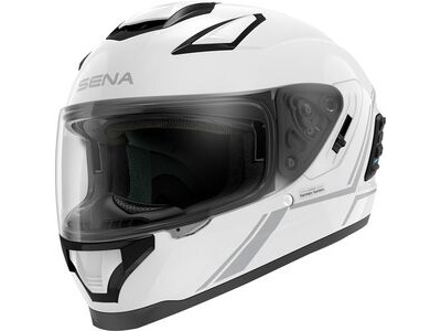 SENA Stryker Full Face Helmet With Mesh Interscom Gloss White