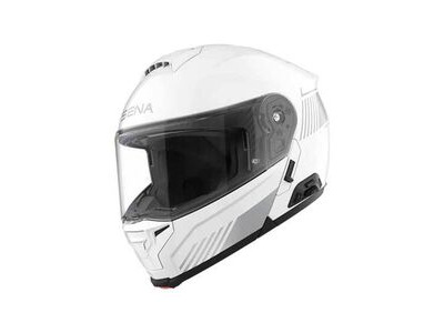 SENA Specter Smart Flip-Up Helmet w Mesh Comms Glossy White