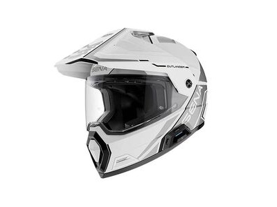 SENA Outlander Smart Dual Sport Helmet w Mesh Comms Glossy White