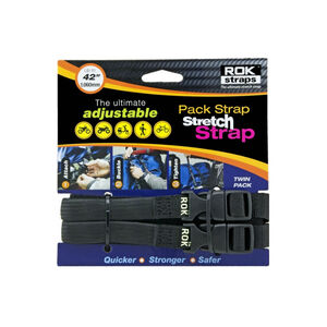 ROK STRAPS Pack Adjustable Stretch Strap Black 2 Pack (ROK314) 310-1060 x 16mm 