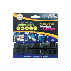 ROK STRAPS Pack Adjustable Stretch Strap Black Reflective 2 Pack (ROK358) 310-1060 x 16mm 