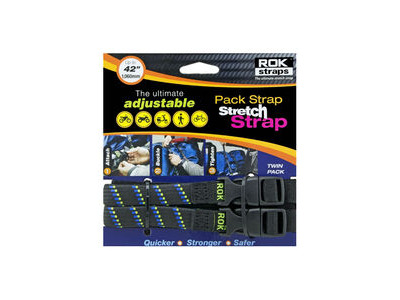 ROK STRAPS Pack Adjustable Stretch Strap Black/Blue/Green 2 Pack (ROK305) 310-1060 x 16mm