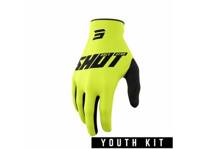 SHOT 2022 Youth Raw Gloves Burst Neon Yellow