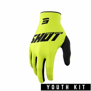 SHOT 2022 Youth Raw Gloves Burst Neon Yellow 2022