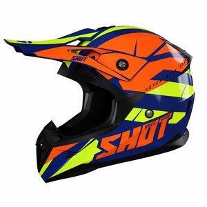 SHOT MX Helmet Pulse Revenge Navy Orange Neon Yellow Glossy 2022