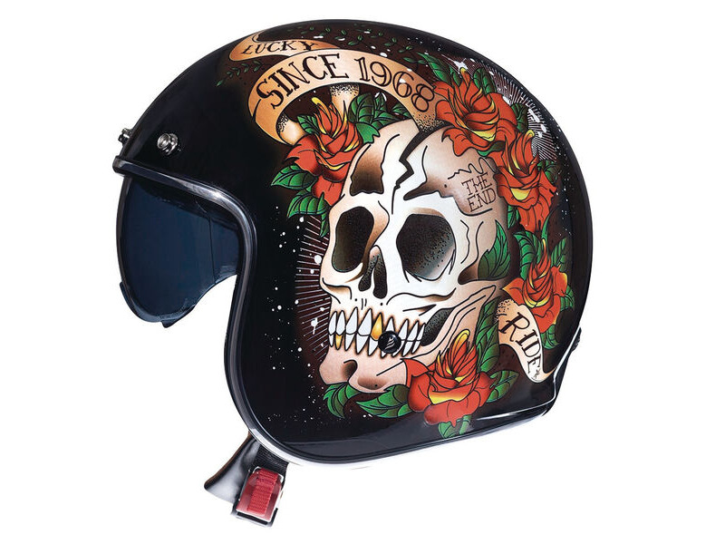 MT Le Mans 2 Skull & Roses Blk/Red click to zoom image