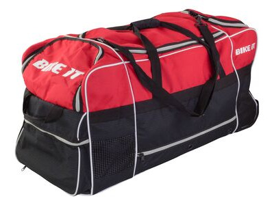 BIKE IT Luggage Kit Bag Black / Red with Travel wheels and Retractable Handle (130lt)