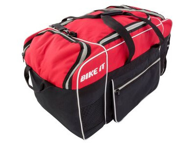 BIKE IT Luggage Midi Kit Bag Black / Red with Rollaway Changing Mat (90lt)