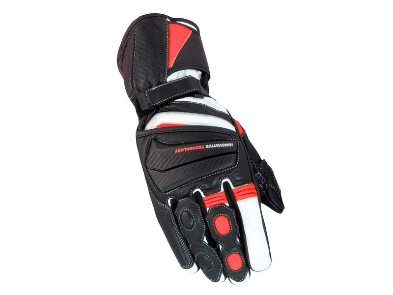 BIKE IT Crossfire Black/Red Summer Road Gloves click to zoom image