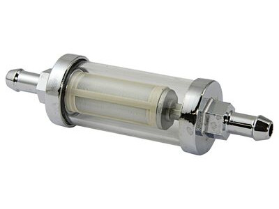 BIKE IT Glass/Chrome 8mm Fuel Filter