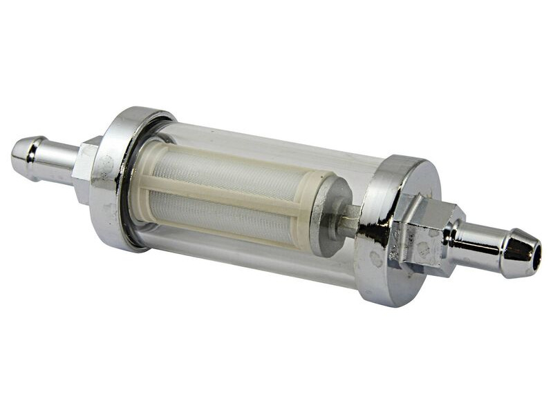 BIKE IT Glass/Chrome 8mm Fuel Filter click to zoom image