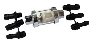 BIKE IT Glass Fuel Filter With 1/4in 5/16in and 3/8in Adaptors 